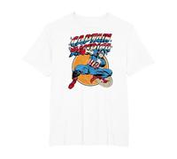 Marvel Captain America Avengers Shield Camiseta, Hombre Tallas Grandes, Blanco, 5X Alto