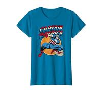 Marvel Captain America Avengers Shield Camiseta, Mujer, Zafiro, 3XL
