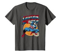 Marvel Captain America Avengers Shield Camiseta, Niños, Asfalto, 6 años