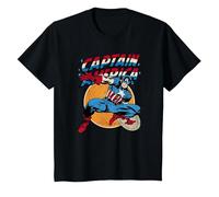 Marvel Captain America Avengers Shield Camiseta, Niños, Negro, 6 años
