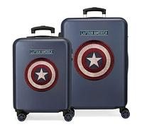 Marvel Captain America Juego De Maletas Rígidas 55 68cm, Azul | 68 Cms