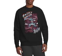 Marvel Captain America Retro Japanese Strike Sweatshirt, Black Sudadera, Negro, S Unisex Adulto