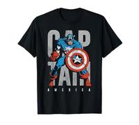 Marvel Captain America Stacked Letters Camiseta
