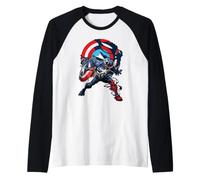 Marvel Captain America with The Venom Symbiote Symbol Camiseta Manga Raglan
