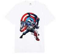Marvel Captain America with The Venom Symbiote Symbol Comfort Colors Adult Heavyweight T-Shirt