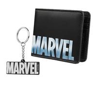 Marvel Cartera de Dibujos para Hombres y Adolescentes - Monedero Chico con Diseño Groot Incluye Llavero (Negro Marvel)