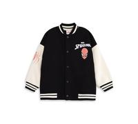 Marvel Chaqueta bomber negra para niños Spider-Man | Chaqueta universitaria gráfica con estampados de dibujos animados | Top urbano de manga larga con Spidey | Ropa de cómics