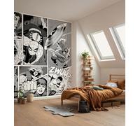 Marvel Classic Comic Panel Monochrome - Papel pintado de vinilo (212 x 250 cm, 1 rollo de 4 paneles, para habitación infantil, diseño de superhéroes)