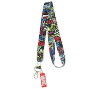 Marvel Comic Book Graphic Lanyard ID Badge Holder And 2" Rubber Charm