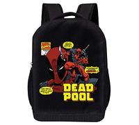 MARVEL COMICS CLASSIC DEADPOOL BACKPACK - MARVEL BLACK DEADPOOL 18 INCH AIR MESH PADDED BAG (Deadpool Comic Cover)