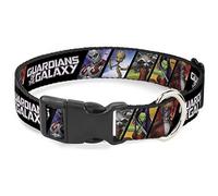 Marvel Comics - Collar para Mascotas, Collar de Perro, Hebilla de plástico, Bloques de Postura de Personajes de Guardianes de la Galaxia, 9.5 a 14.5 Pulgadas, 0.5 Pulgadas de Ancho