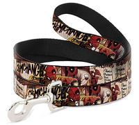 Marvel Comics Correa para Mascotas, Correa para Perro, Deadpool Kills Deadpool 2 Cover Dynamite Chimichanga, 4 pies de Largo 0.5 Pulgadas de Ancho