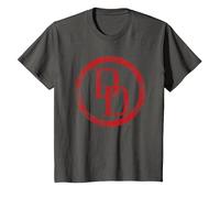 Marvel Comics Daredevil Distressed Circle Logo Camiseta, Niños, Asfalto, 12 años