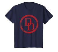 Marvel Comics Daredevil Distressed Circle Logo Camiseta, Niños, Azul Marino, 12 años