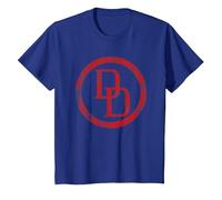 Marvel Comics Daredevil Distressed Circle Logo Camiseta, Niños, Azul Real, 12 años