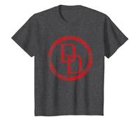 Marvel Comics Daredevil Distressed Circle Logo Camiseta, Niños, Jaspeado Oscuro, 8 años