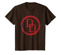 Marvel Comics Daredevil Distressed Circle Logo Camiseta, Niños, Marrón, 8 años