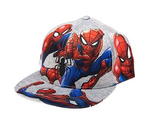 Marvel Comics - Disfraz de Spiderman para Hombre Bordado/Impreso Snapback Flatbrim Gorra de béisbol, Gris, Talla única