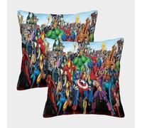 Marvel Comics Fundas Cojines Decorativa 2 Piezas MCUos Funda De Almohada Funda De Cojín 3D con Cubiertas para Cojines De Sala De Estar 50x50cm