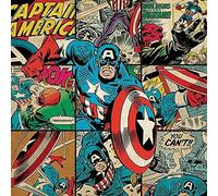 Marvel Comics Impresión en Cuadro de Lienzo Capitán América, 40 x 40 cm