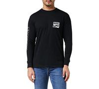 Marvel Comics Logo Camisa Manga Larga, Negro (Black Blk), X-Large para Hombre