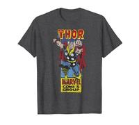 Marvel Comics Mighty Thor Camiseta, Hombre, Jaspeado Oscuro, 3XL
