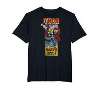 Marvel Comics Mighty Thor Camiseta, Hombre Tallas Grandes, Negro, 5X Alto