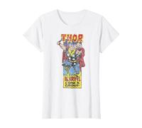 Marvel Comics Mighty Thor Camiseta, Mujer, Blanco, M