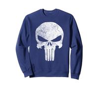 Marvel Comics Punisher Skull Symbol Distressed Sudadera, Unisex para Adultos, Azul Marino, S