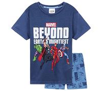 Marvel Cómodo Conjunto de Pijama Corto Superhéroes para Niños (Azul Avengers, 13-14 años)