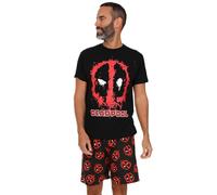 Marvel Conjunto de pijama corto Deadpool para hombre, ropa de dormir, Negro, S