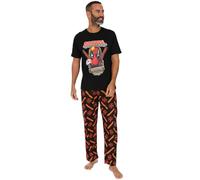 Marvel Conjunto de pijama largo para hombre Deadpool PJs ropa de dormir ropa de dormir de estar por casa, Negro, S