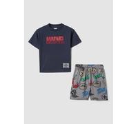 MARVEL, Conjunto Multicolor De Algodón Puro Para Niño Con Estampados Marvel, Niño, Azul/gris, Talla: 6-7