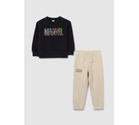 MARVEL, Conjunto Sudadera Negra Y Pantalones Beige, Niño, Negro/Beige, Talla: 5-6