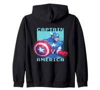Marvel Cosmic Invasion Captain America Retro Pixel Graphics Sudadera con Capucha