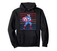 Marvel Cosmic Invasion Captain America RWB Pixel Graphics Sudadera con Capucha