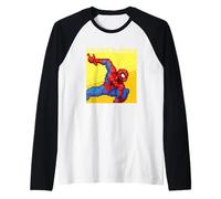 Marvel Cosmic Invasion Spider-Man Retro Pixel Graphics Camiseta Manga Raglan