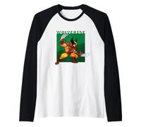 Marvel Cosmic Invasion X-Men Wolverine Retro Pixel Graphics Camiseta Manga Raglan