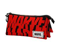 Marvel Cut-Estuche Portatodo Triple ECO, Rojo, 23 x 11 cm