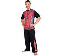 Marvel Deadpool and Wolverine Pijama Invierno Set para Hombre - Regalos para Hombres y Adolescentes (Negro/Rojo Deadpool, L)