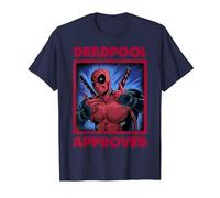 Marvel Deadpool Approved by Deadpool Camiseta, Hombre, Azul Marino, S