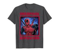 Marvel Deadpool Approved by Deadpool Camiseta, Hombre, Jaspeado Oscuro, S