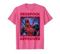 Marvel Deadpool Approved by Deadpool Camiseta, Hombre, Rosa Jaspeado, S