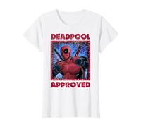 Marvel Deadpool Approved by Deadpool Camiseta, Mujer, Blanco, S