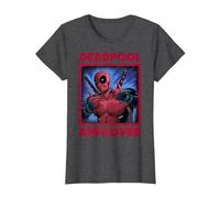 Marvel Deadpool Approved by Deadpool Camiseta, Mujer, Jaspeado Oscuro, S