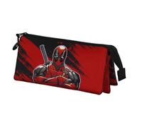 Marvel Deadpool Bad-Estuche Portatodo Triple, Rojo, 23 x 11 cm