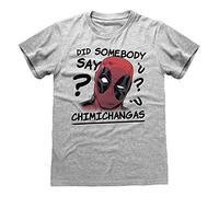 Marvel Deadpool Chimichangas Camiseta para Hombre Cuero Gris S
