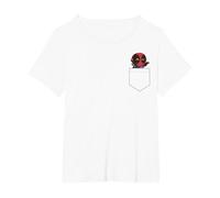 Marvel Deadpool Corner Pocket Happy Cartoon Camiseta, Mujer Tallas Grandes, Blanco, 6XL Grande