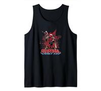 Marvel Deadpool Deadly Paint Splatter Colorful Portrait Logo Tank Top