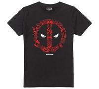 Marvel Deadpool Doodle Logo T Shirt, Black Camiseta, Negro, XXL Unisex Adulto